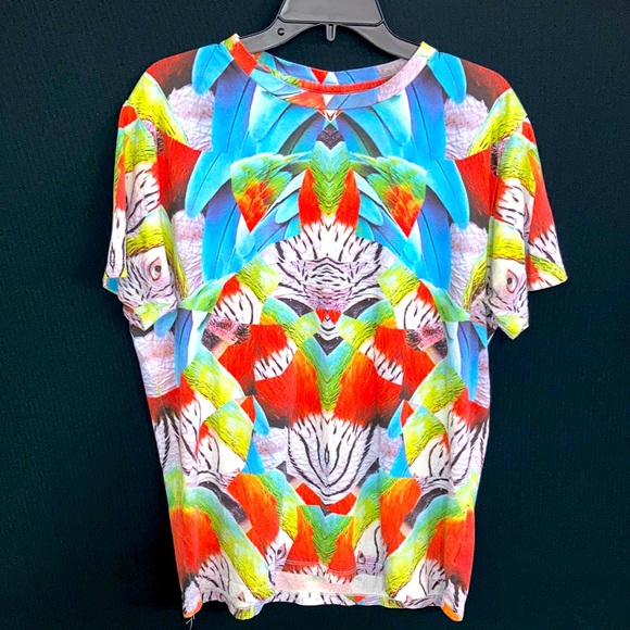 MARCELO BURLON County of Malon Sz S RARE Gorgeous tropical print falcon T-shirt - Picture 1 of 5